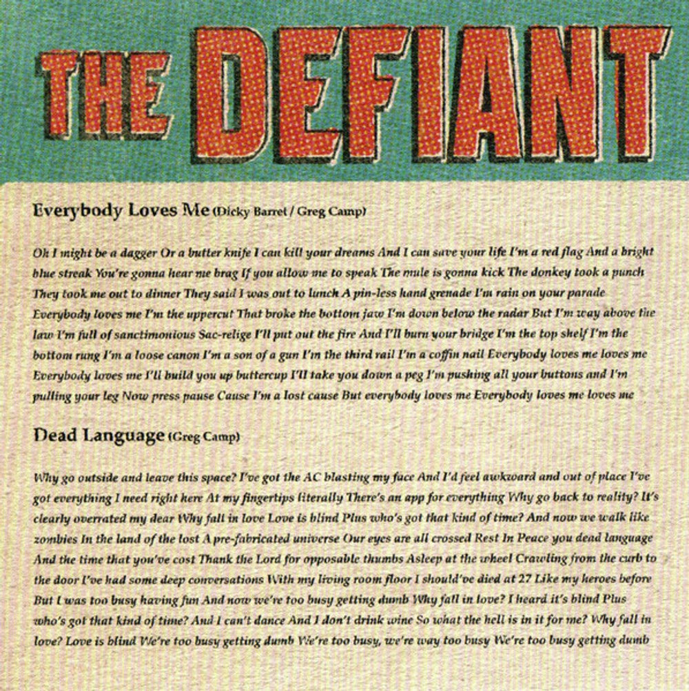 The Defiant – If We're Really Being Honest Music CD