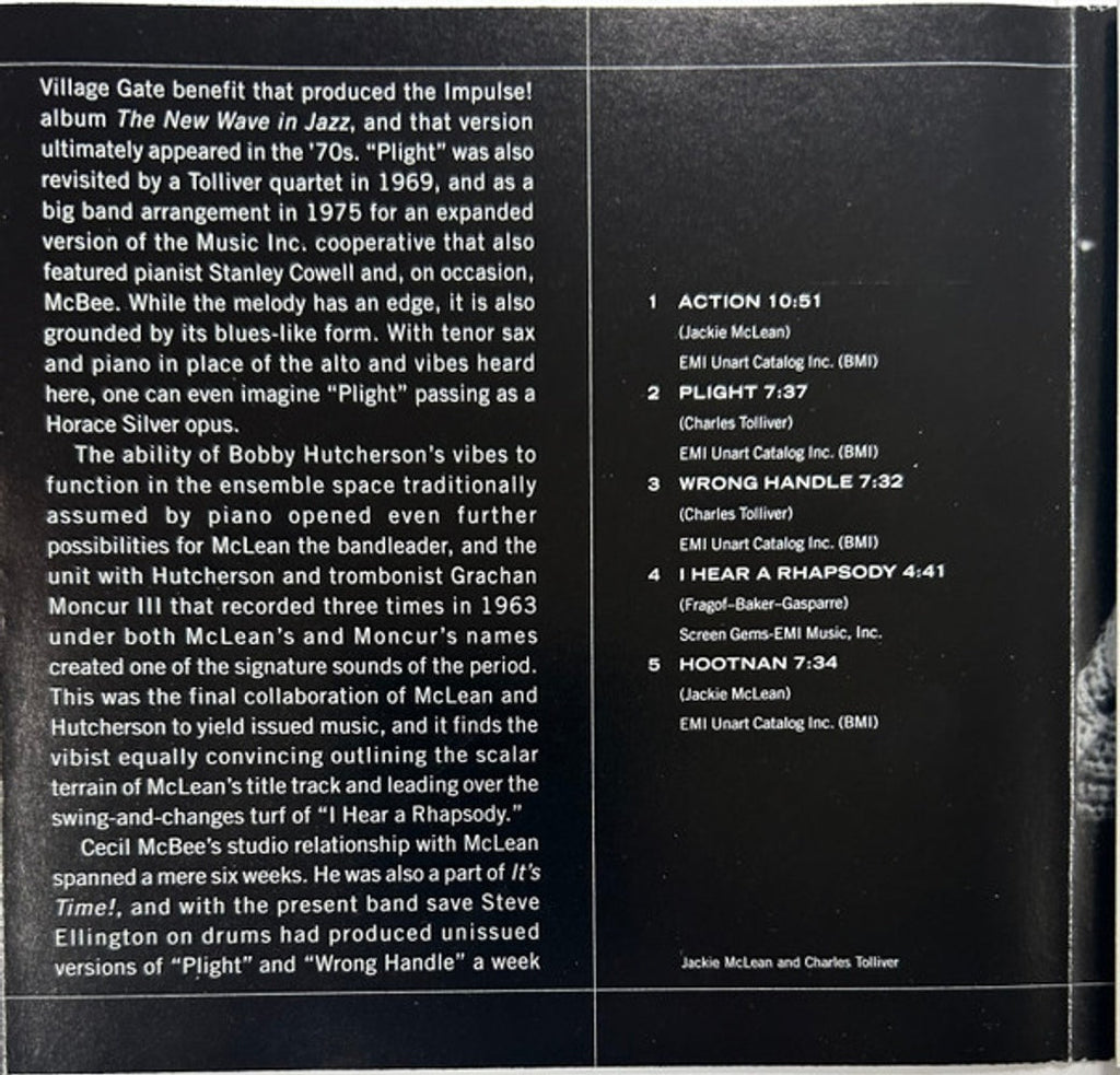 Jackie Mclean – Action Music CD