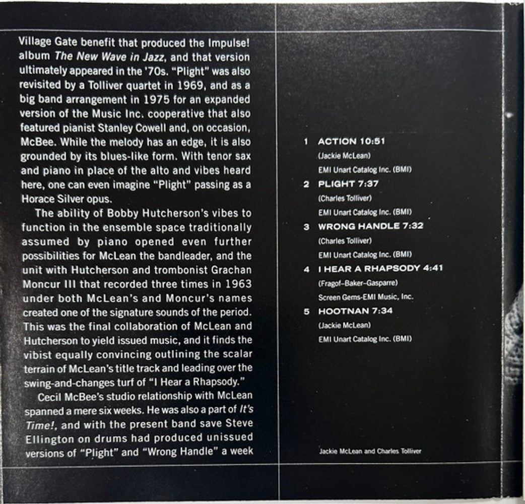 Jackie Mclean – Action Music CD