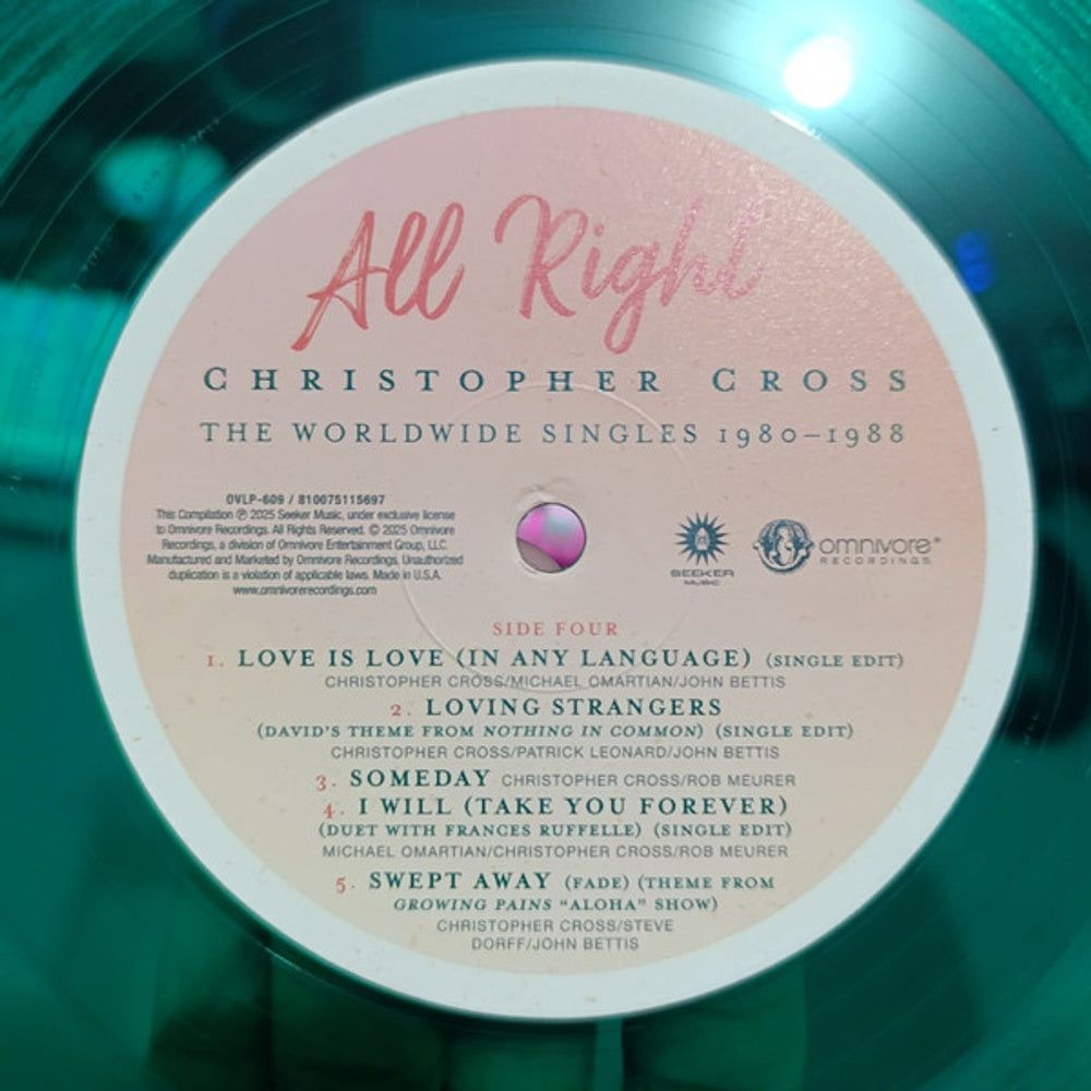 Christopher Cross – All Right: The Worldwide Singles, 1980-1988 (2-LP Pink & Green Vinyl) Vinyl Record