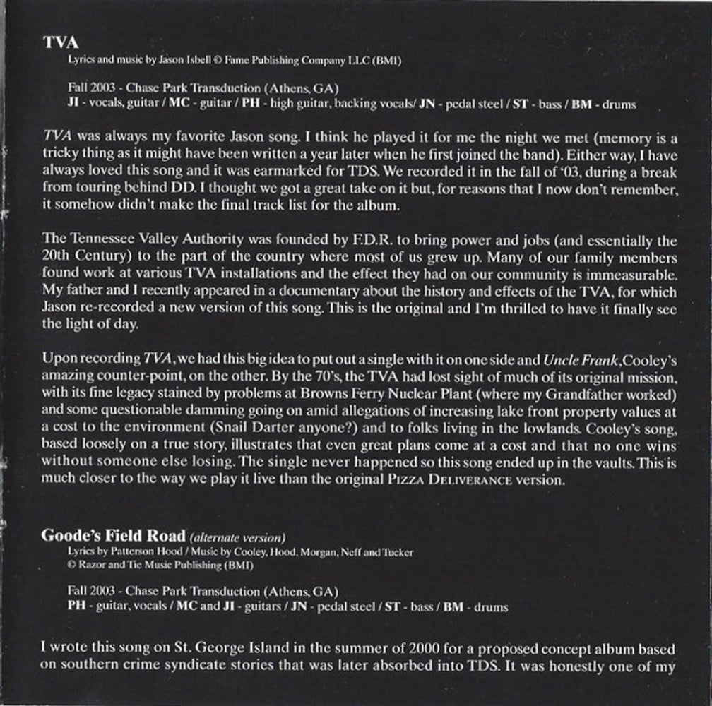 Drive-By Truckers – Fine Print Music CD