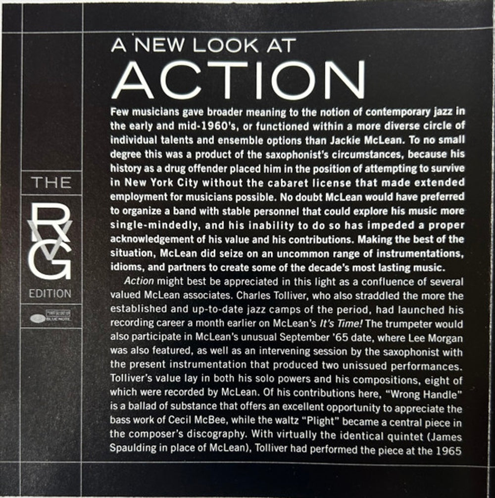 Jackie Mclean – Action Music CD