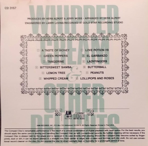 Allen Toussaint – Whipped Cream & Other Delights (7" Inch LP Vinyl) Vinyl Record