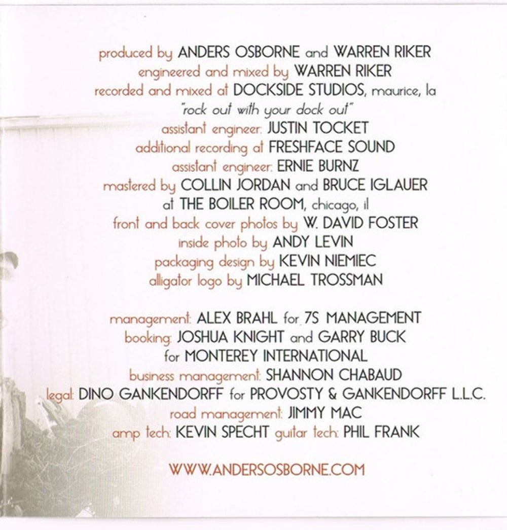 Anders Osborne – Peace Music CD