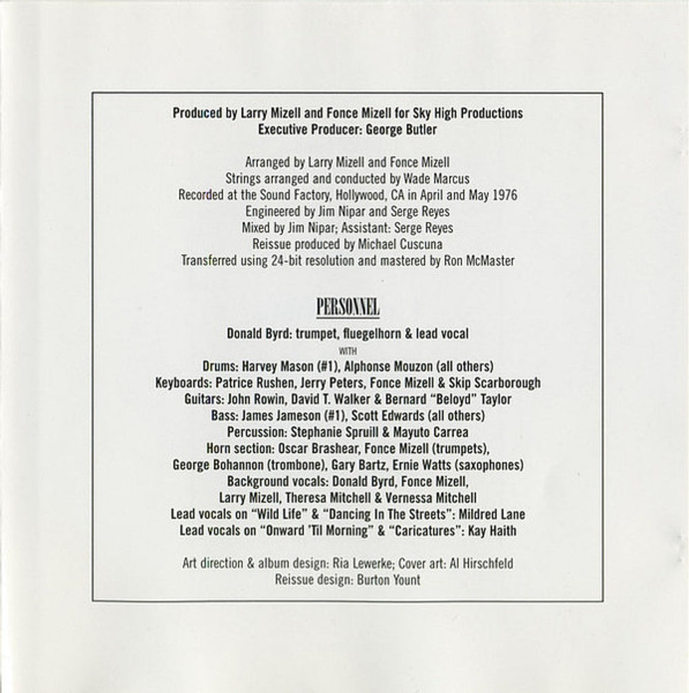 Donald Byrd – Caricatures Music CD