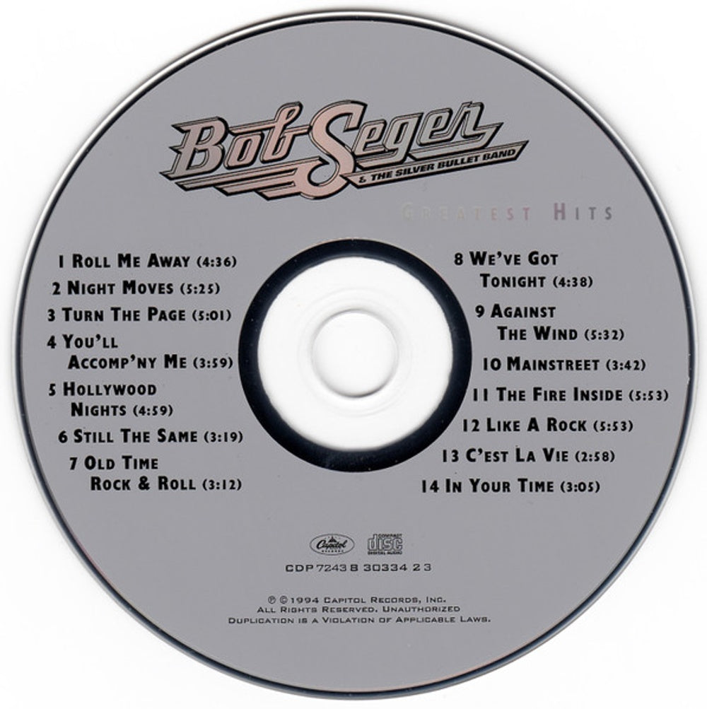 Bob Seger – Greatest Hits Music CD