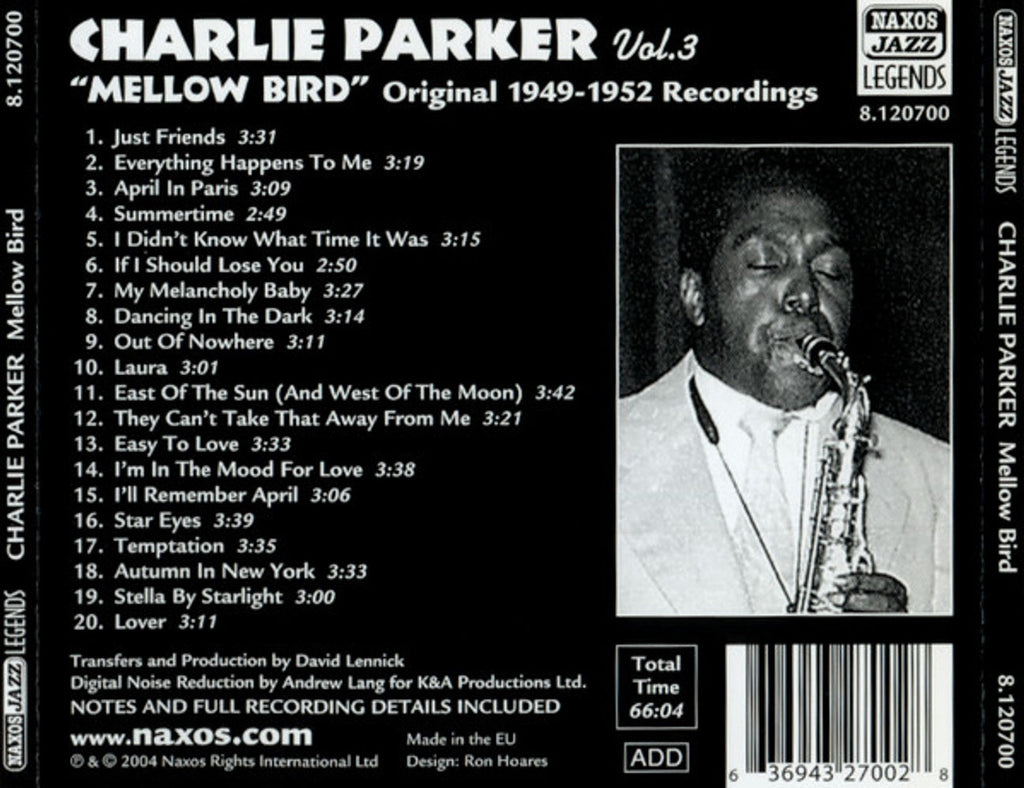 Charlie Parker – Vol. 3: Mellow Bird With Strings Music CD