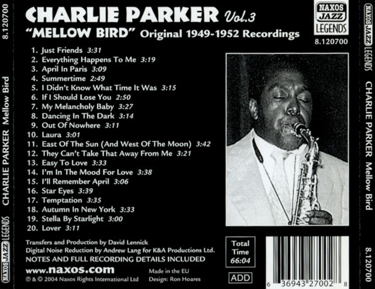 Charlie Parker – Vol. 3: Mellow Bird With Strings Music CD