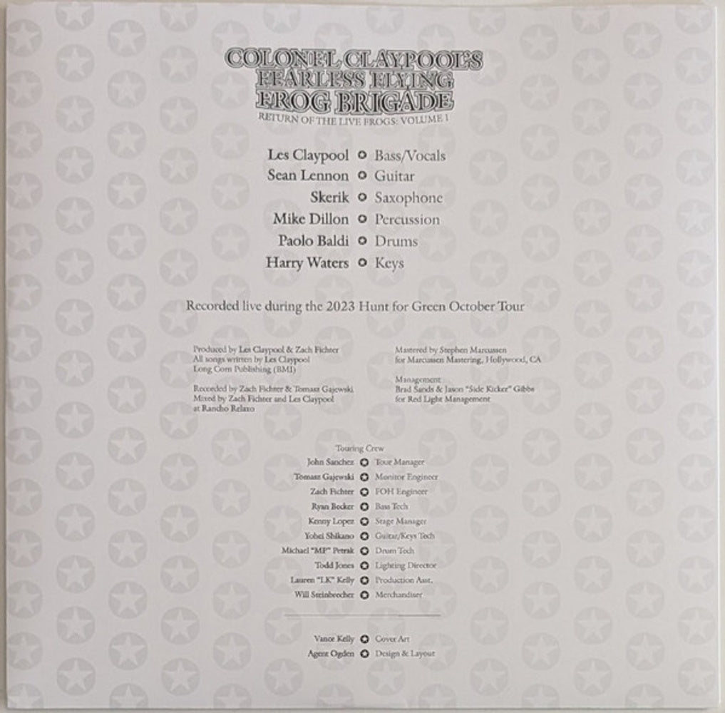 Colonel Claypool's Fearless Flying Frog Brigade – Return of the Live Frogs: Volume 1 (LP Vinyl) Vinyl Record