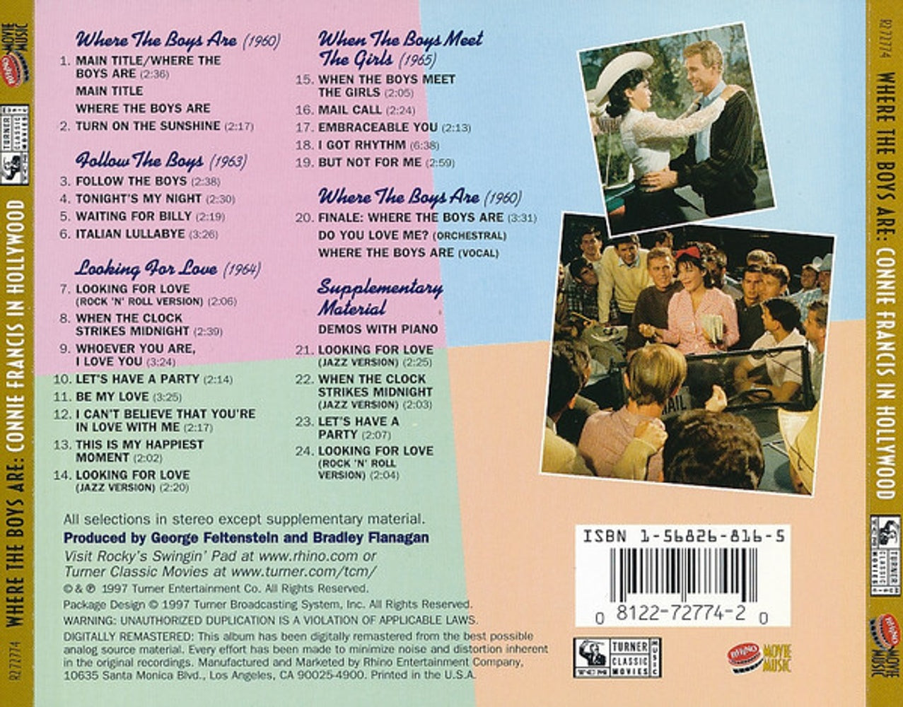 Connie Francis – Where the Boys Are: Connie Francis in Hollywood Music CD