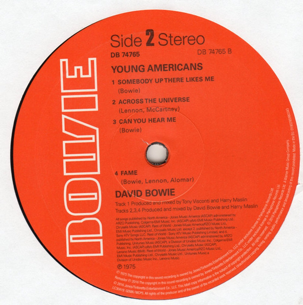 David Bowie – Young Americans: 2016 Remastered Version (LP Vinyl) Vinyl Record