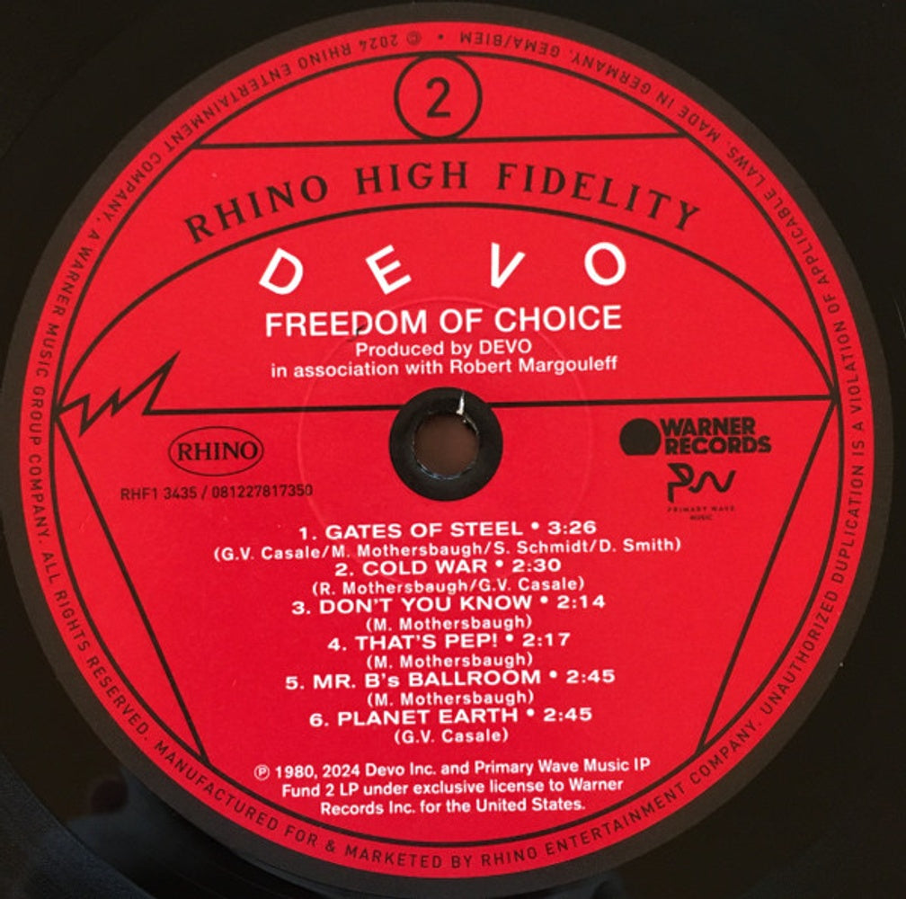Devo – Freedom Of Choice (LP Vinyl) Vinyl Record