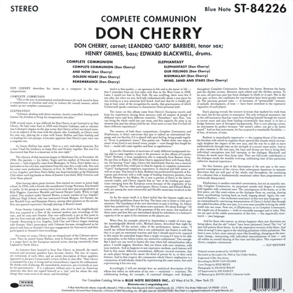 Don Cherry – Complete Comunion (LP Vinyl) Vinyl Record