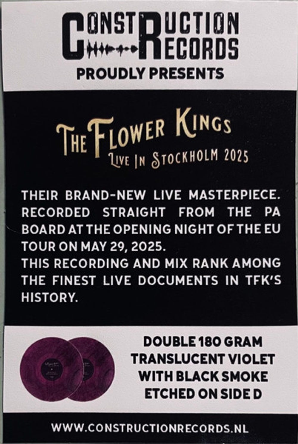 The Flower Kings – Live In Stockholm 2025 (2-LP Vinyl) Vinyl Record