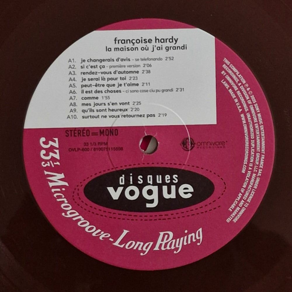 Francoise Hardy – La Maison Ou J'ai Grandi (LP Brown Vinyl) Vinyl Record