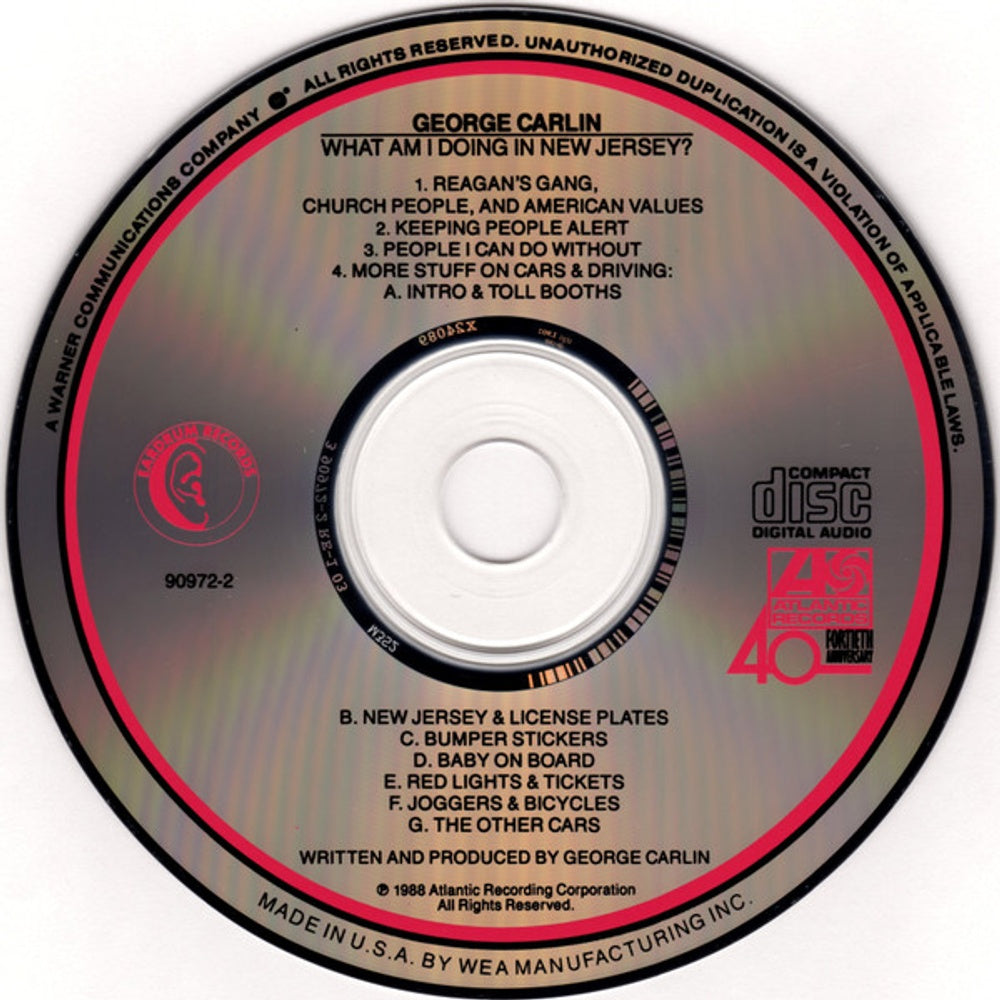 George Carlin – What Am I Doing In New Jersey? Music CD