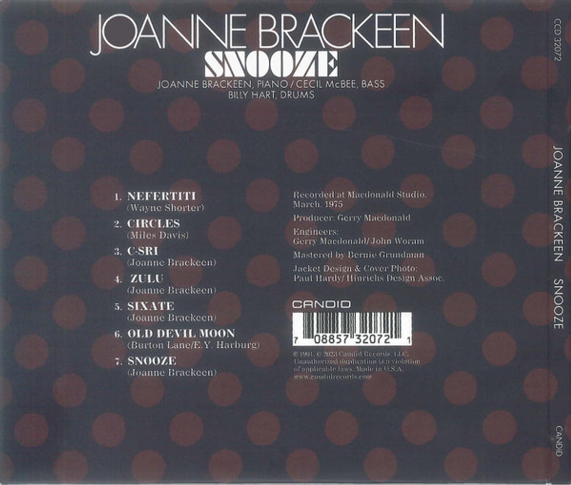 Joanne Brackeen – Snooze Music CD