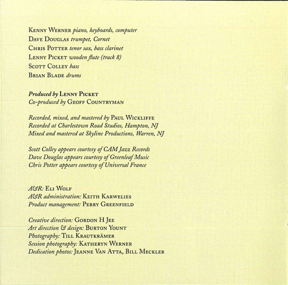 Kenny Werner – Lawn Chair Society Music CD