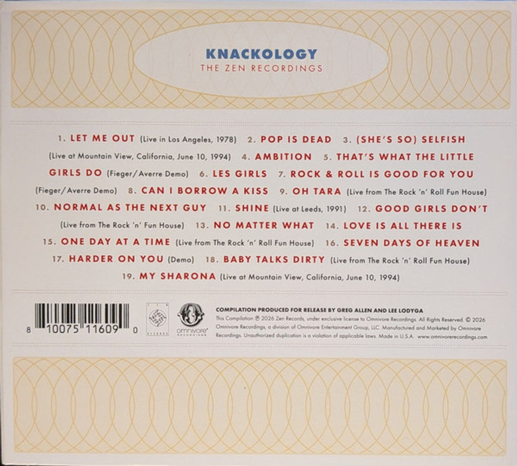 The Knack – Knackology: The Zen Recordings Music CD