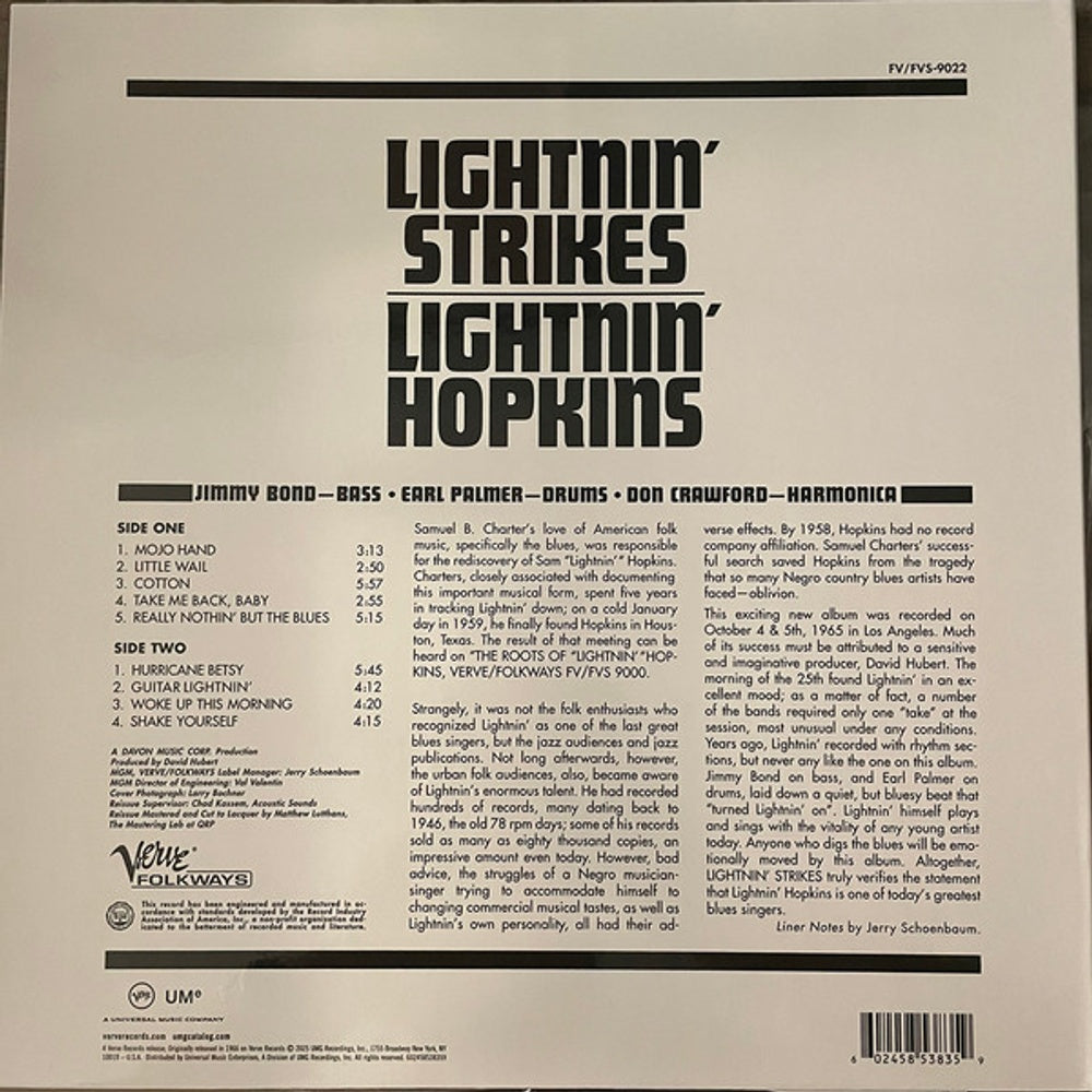 Lightnin Hopkins – Lightnin Strikes (LP Vinyl) Vinyl Record