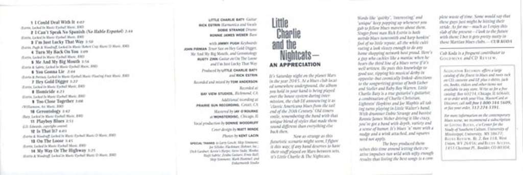 Little Charlie & The Nightcats – Straight Up Music CD