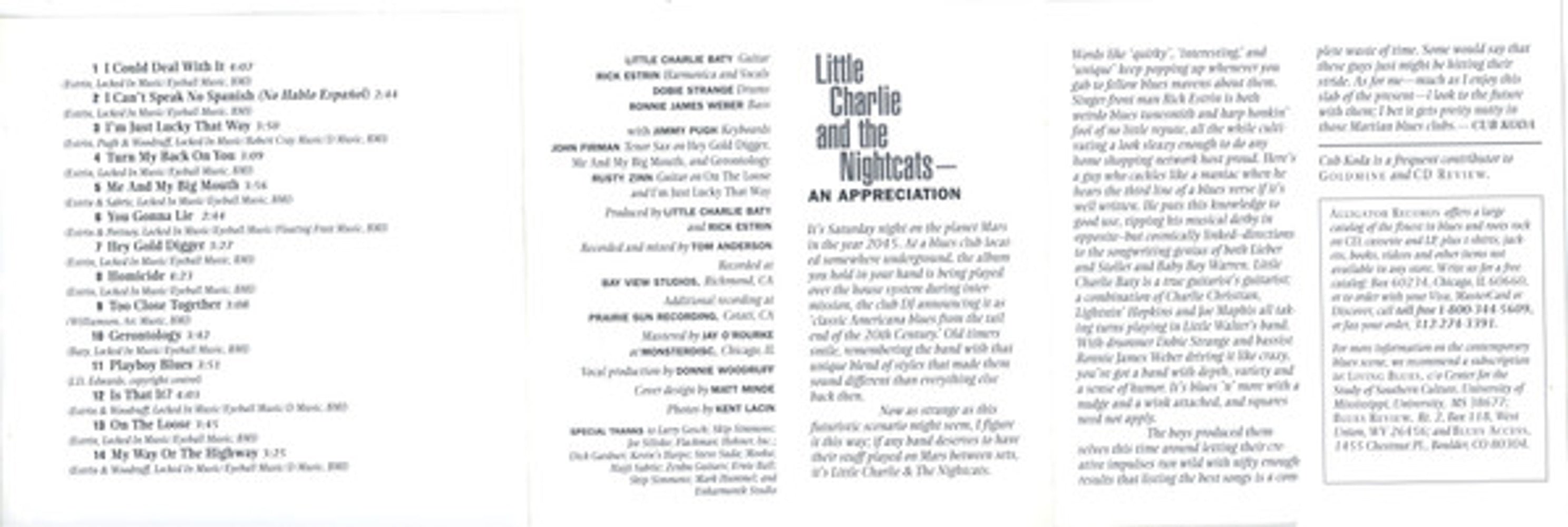 Little Charlie & The Nightcats – Straight Up Music CD