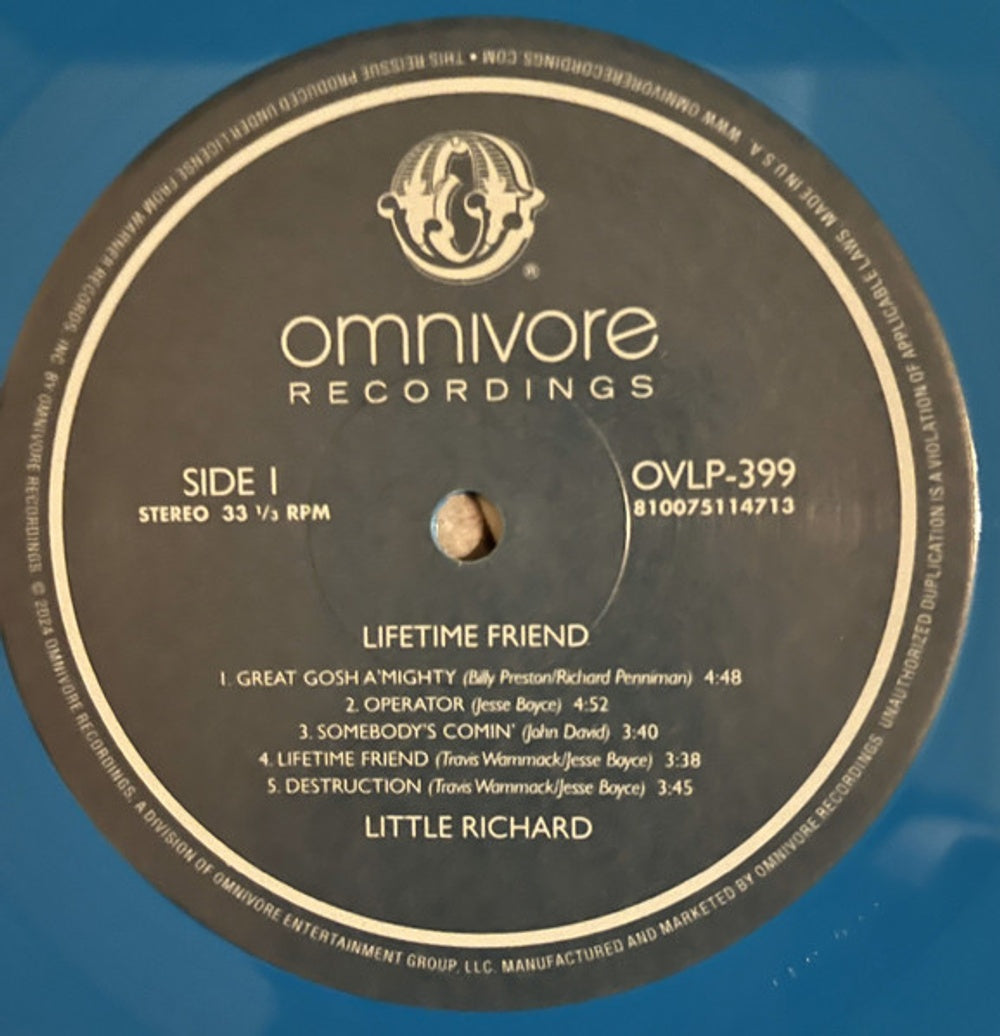 Little Richard – Lifetime Friend (LP Vinyl) Vinyl Record