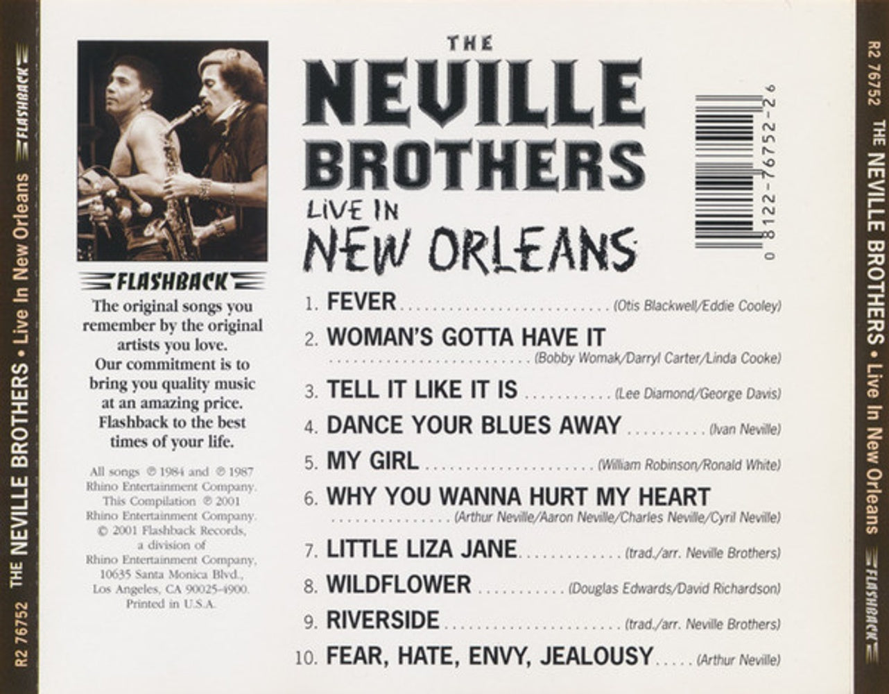 Neville Brothers – Live in New Orleans Music CD