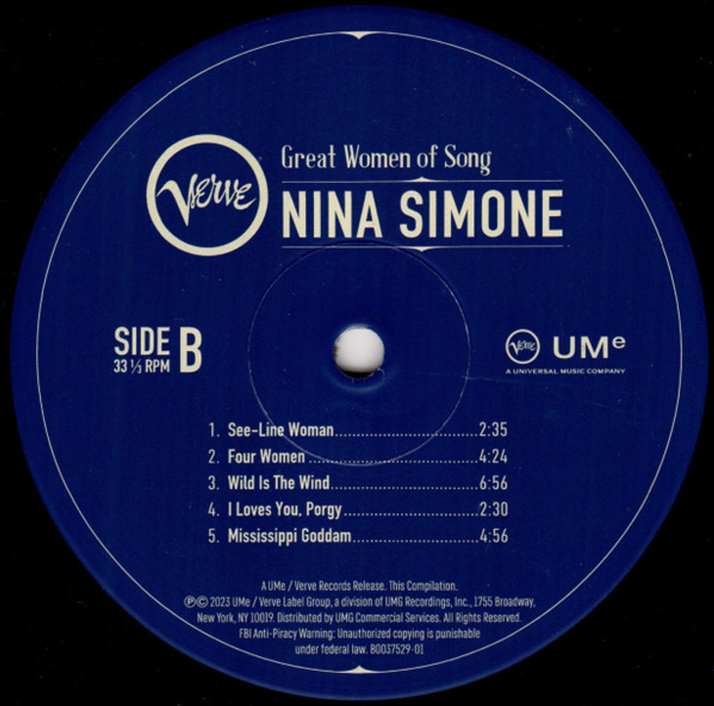 Nina Simone – Great Women Of Song (LP Vinyl) Vinyl Record