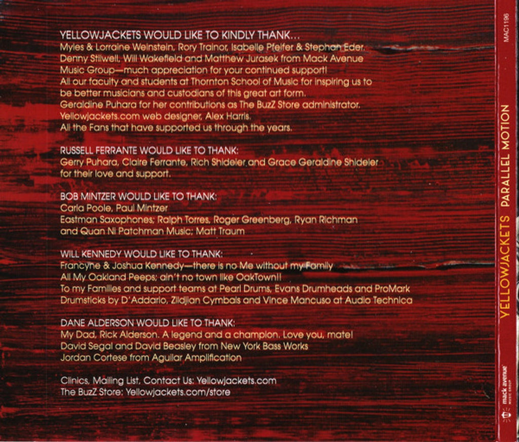 Yellowjackets - Parallel Motion Music CD