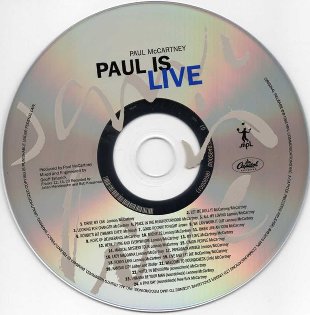 Paul McCartney – Paul Is Live Music CD