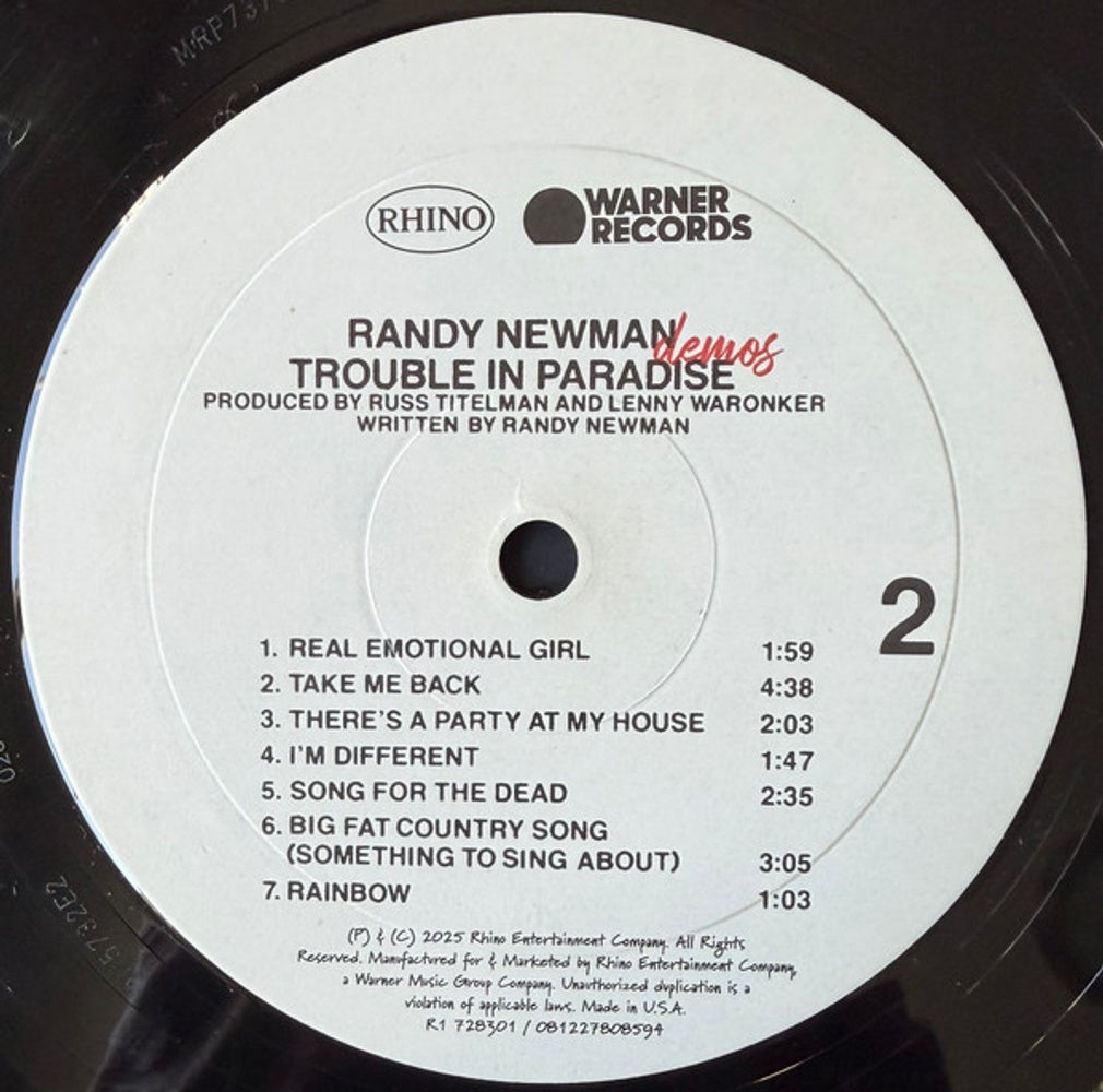 Randy Newman – Trouble In Paradise: Demos (LP Vinyl) Vinyl Record