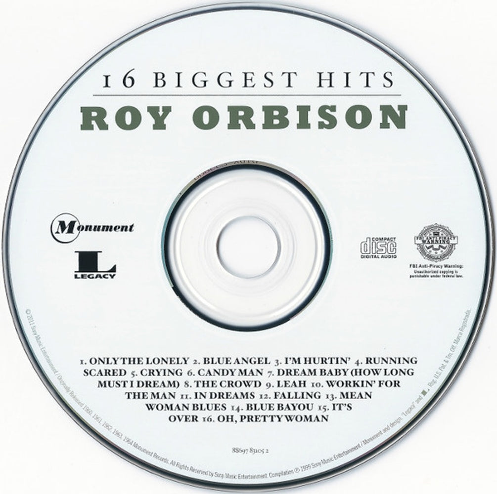 Roy Orbison – 16 Biggest Hits Music CD