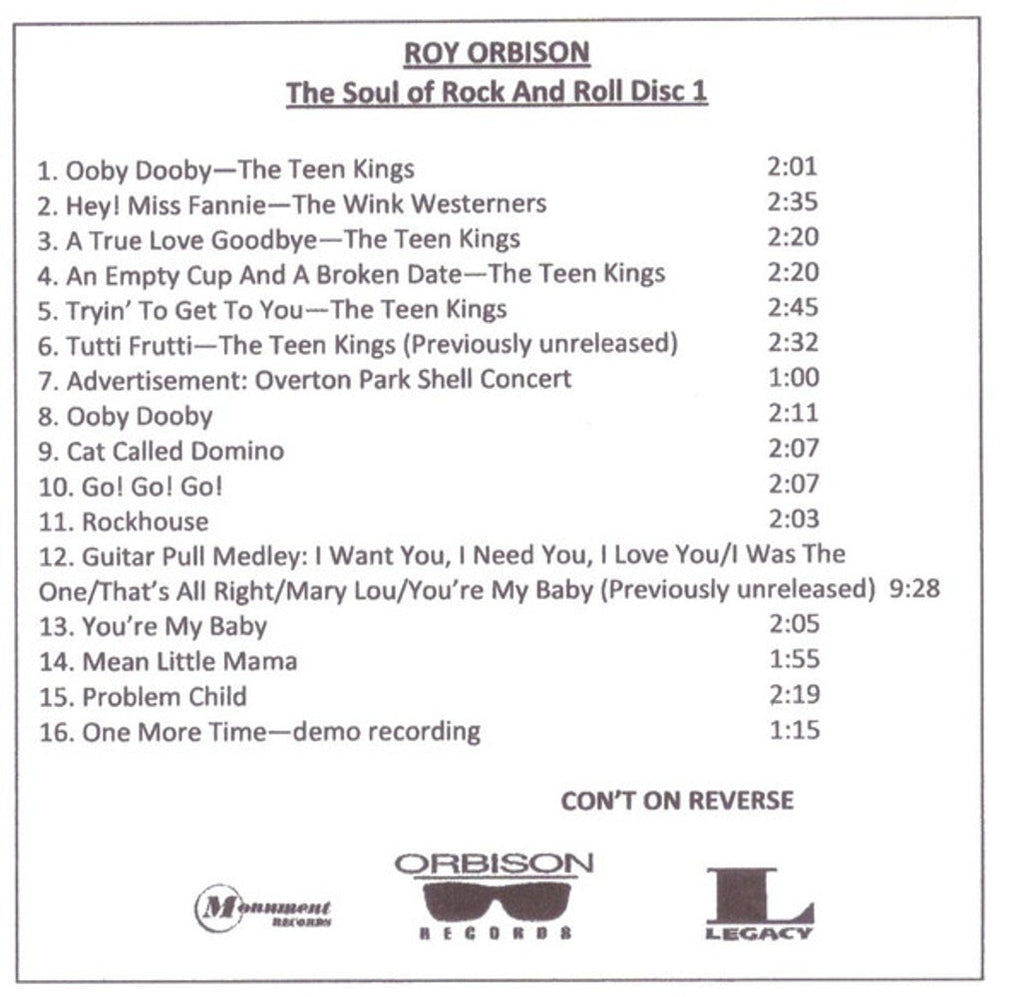 Roy Orbison – The Soul Of Rock and Roll (4-CD) Music CD