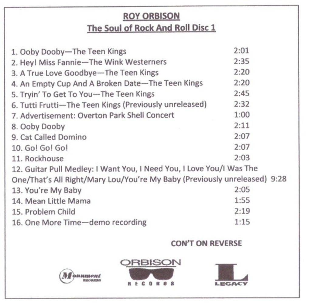 Roy Orbison – The Soul Of Rock and Roll (4-CD) Music CD
