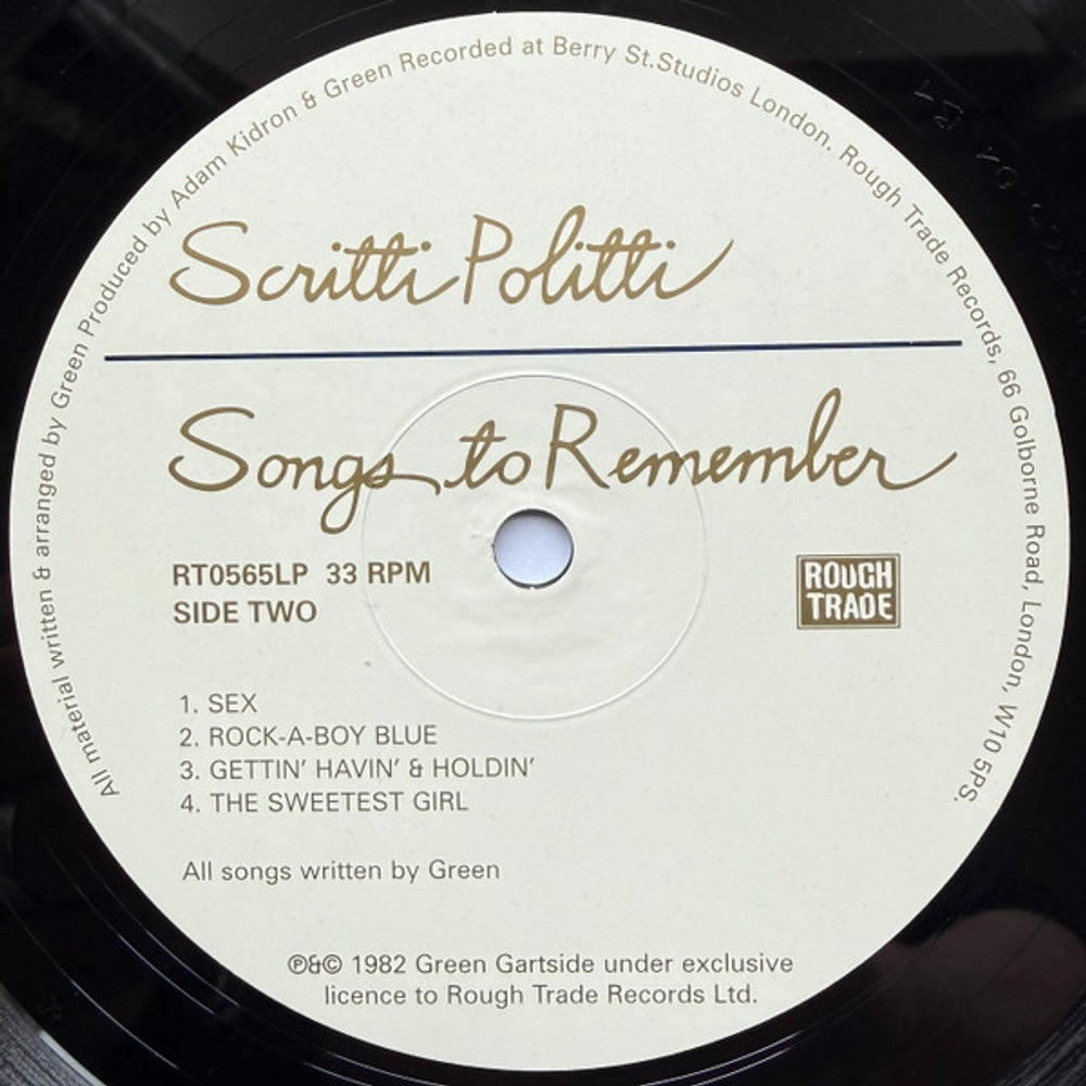 Scritti Politti – Songs To Remember (LP Vinyl) Vinyl Record
