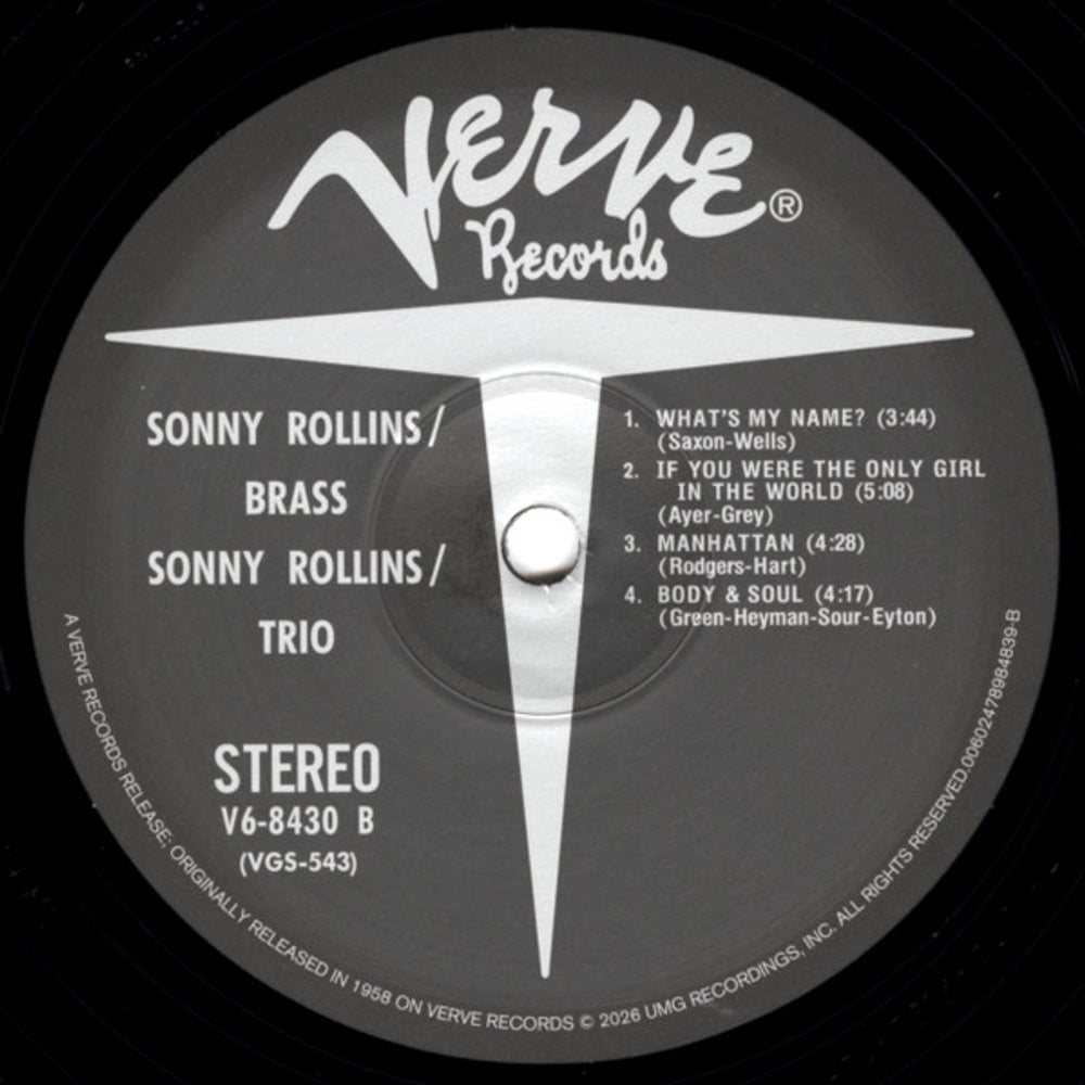 Sonny Rollins – Brass/Trio (LP Vinyl) Vinyl Record