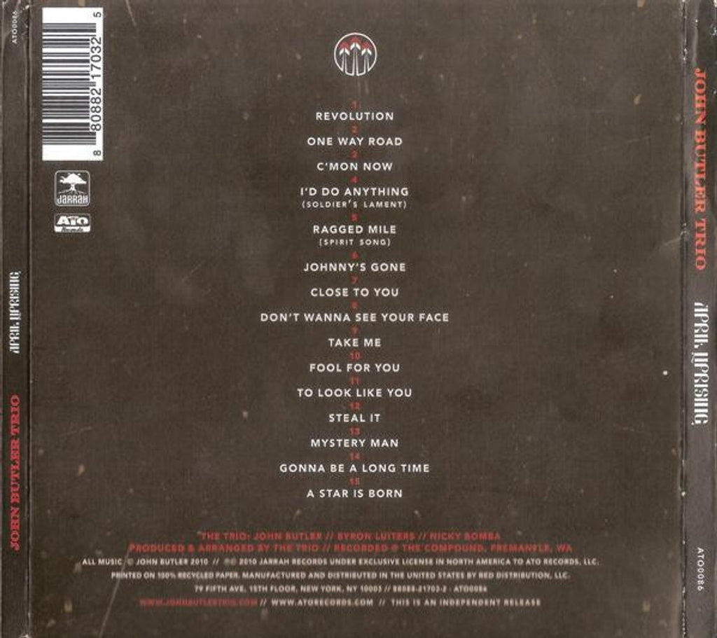 The John Butler Trio – April Uprising Music CD
