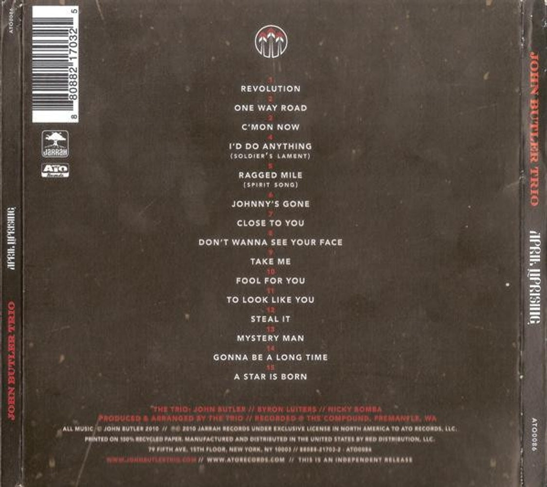 The John Butler Trio – April Uprising Music CD