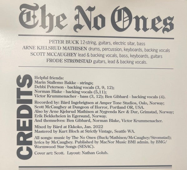 The No Ones – My Best Evil Friend Music CD