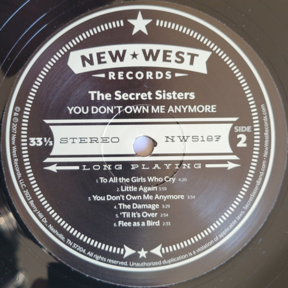 The Secret Sisters – You Don't Own Me Anymore (LP Vinyl) Vinyl Record