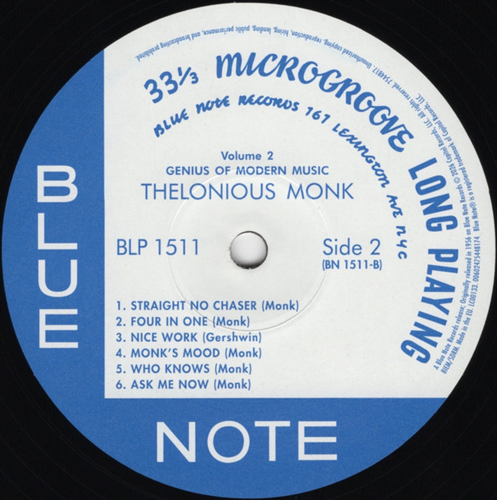 Thelonious Monk – Genius Of Modern Music Vol. 2 (LP Vinyl) Vinyl Record