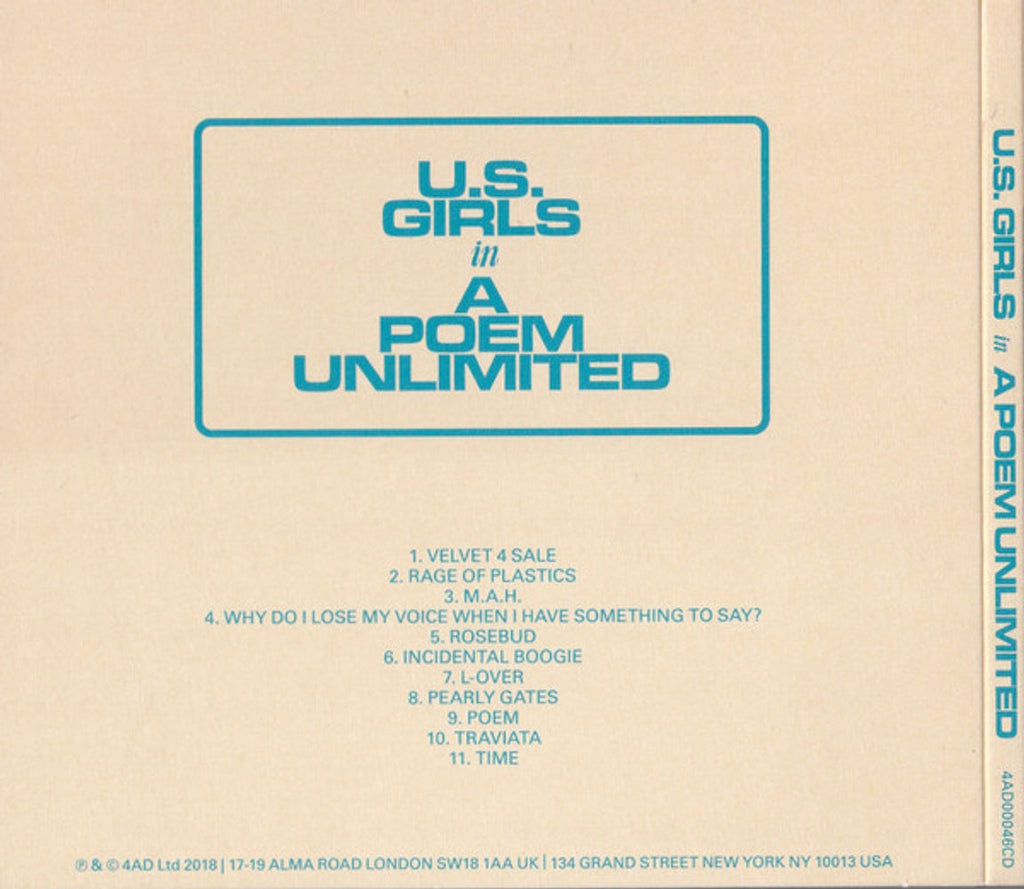 U.S. Girls – In A Poem Unlimited Music CD