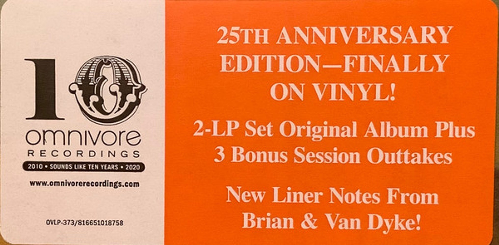 Brian Wilson & Van Dyke Parks – Orange Crate Art (2-LP Vinyl) Vinyl Record