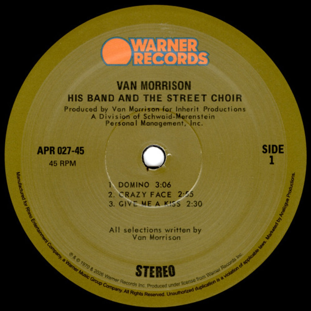 Van Morrison – His Band & the Street Choir (2-LP Vinyl) Vinyl Record