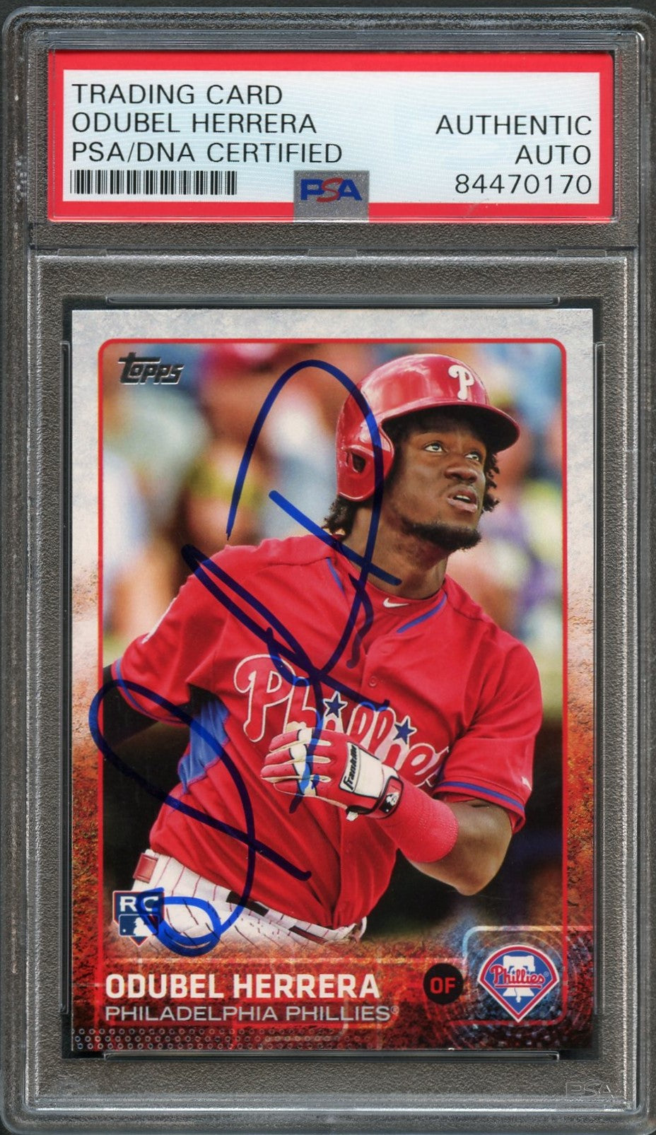 2015 TOPPS #687 ODUBEL HERRERA Signed Card PSA Slabbed Auto RC Phillies