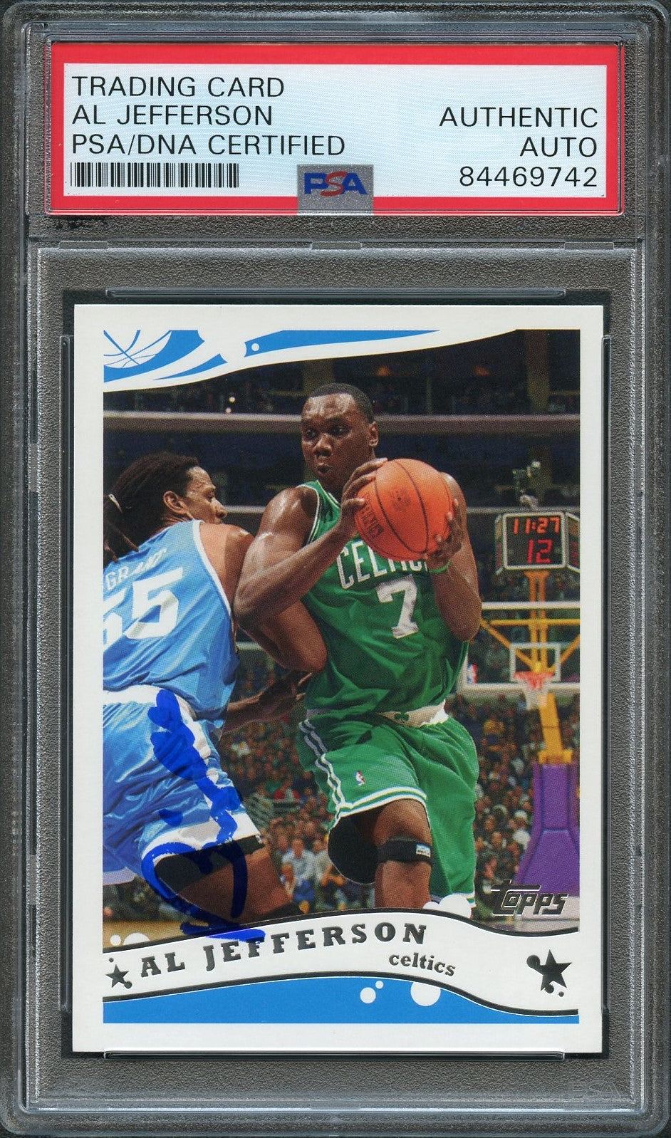 2005-06 Topps #105 Al Jefferson Signed Card AUTO PSA Slabbed Celtics