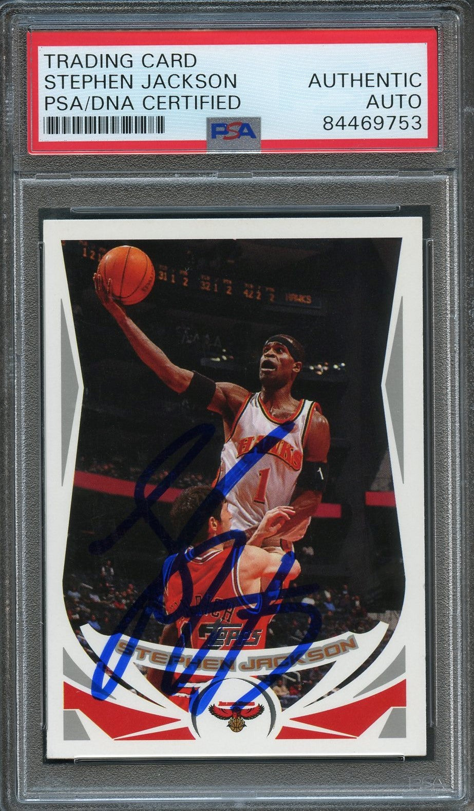 2004-05 Topps #37 Stephen Jackson Signed Card AUTO PSA Slabbed