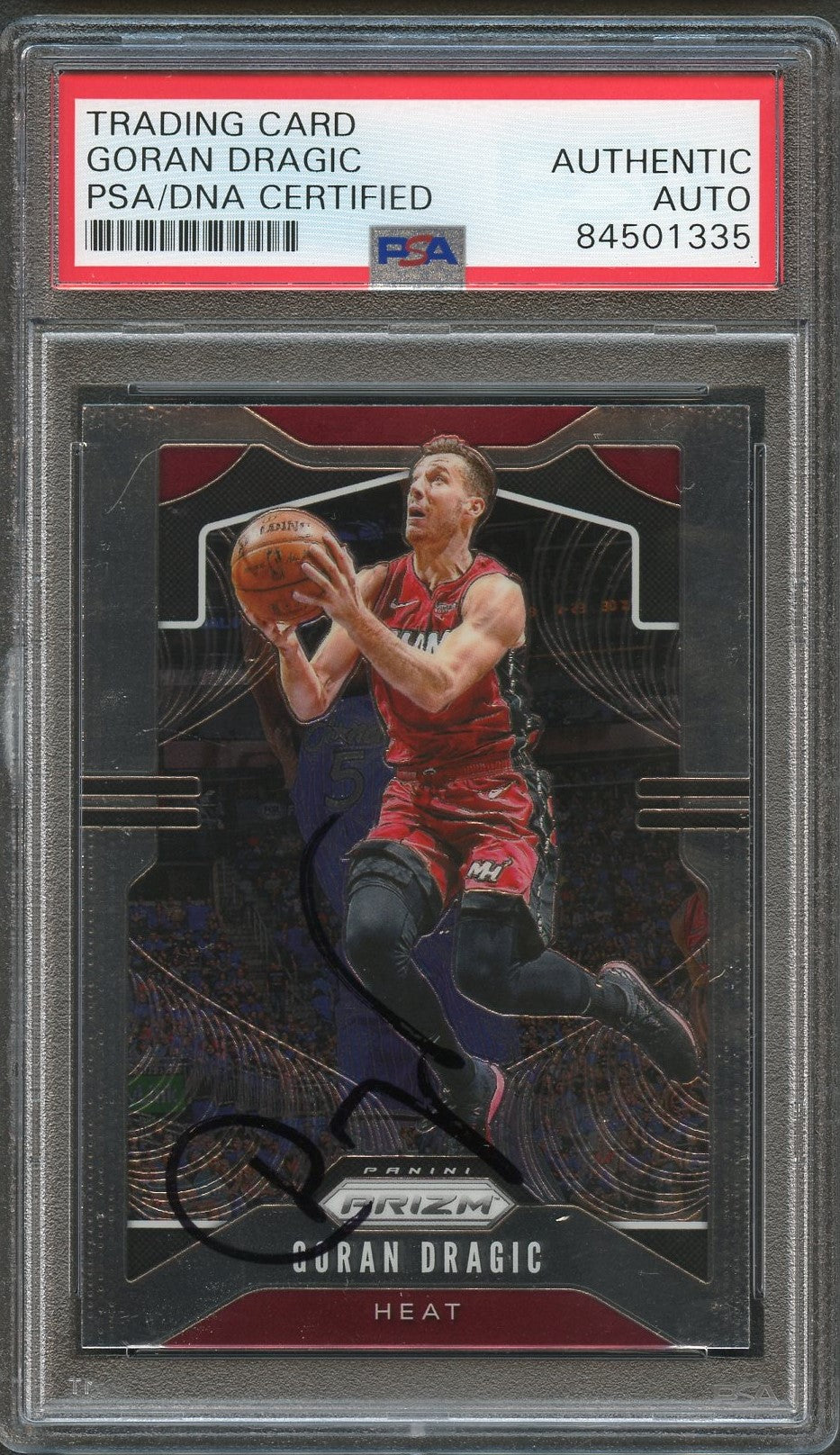 2019-20 Panini Prizm #145 Goran Dragic Signed Card AUTO PSA/DNA Slabbed Heat
