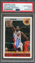 2013-14 NBA Hoops #20 Amir Johnson Signed Card AUTO PSA Slabbed Raptors